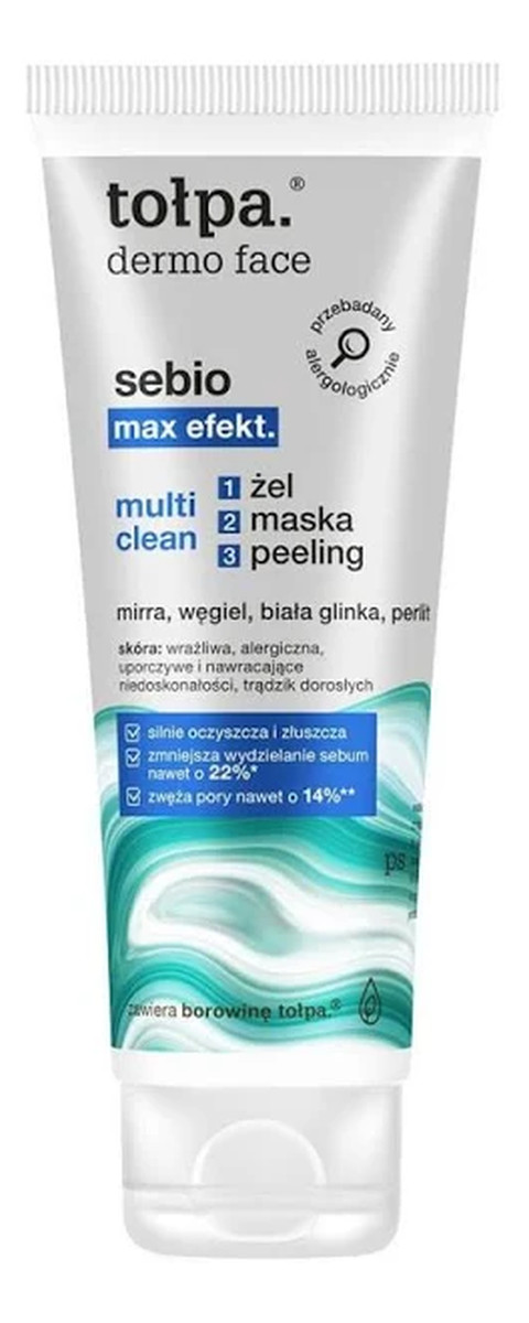 Sebio max exekt multi clean: żel, peeling, maska 