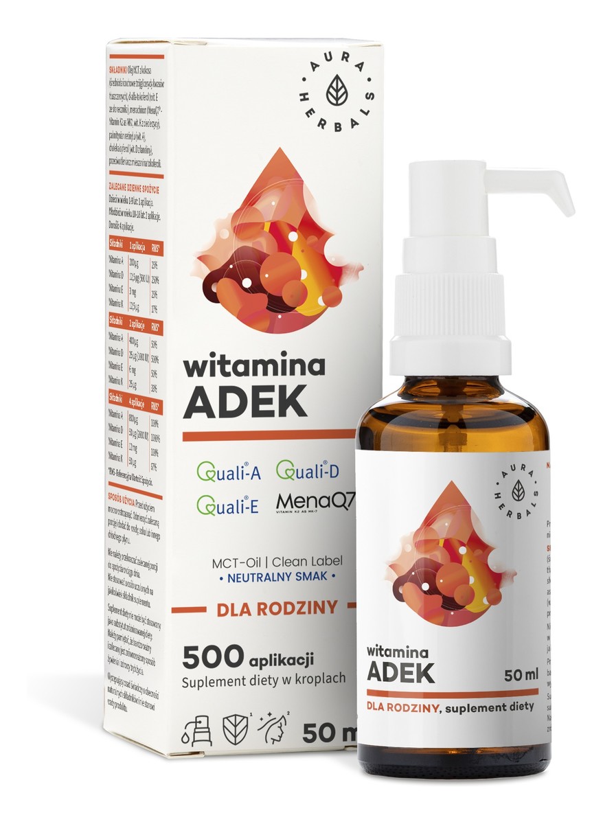 Witamina ADEK z MCT dla rodziny - krople