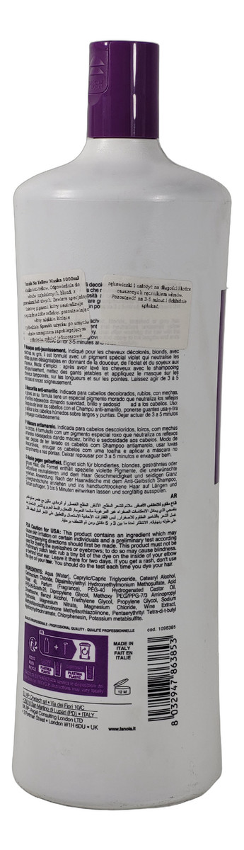 Maska Neutralizująca Żółte Tony do Włosów Blond i Siwych