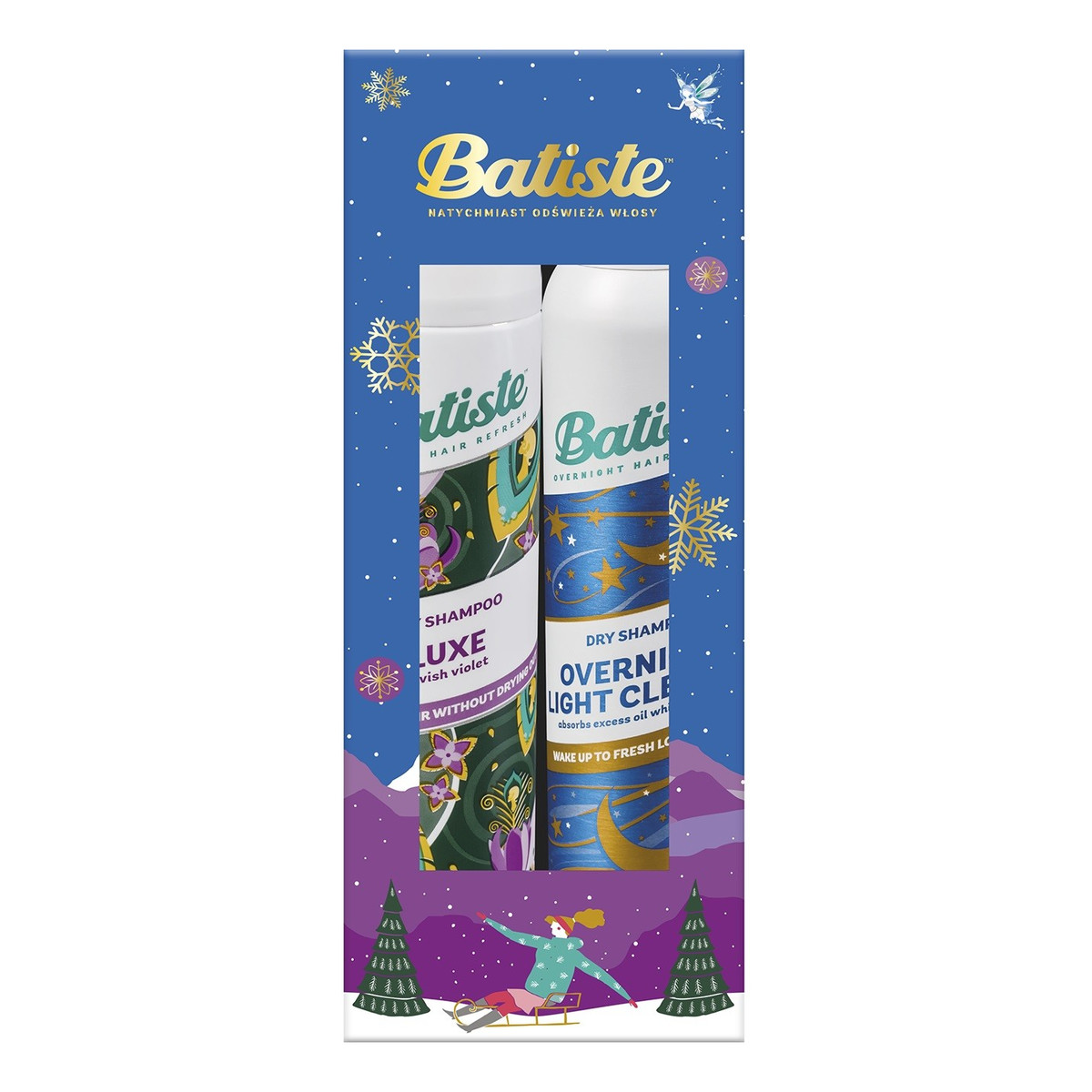 Batiste Zestaw świąteczny (suchy szampon luxe 200ml+overnight light cleanse 200ml)