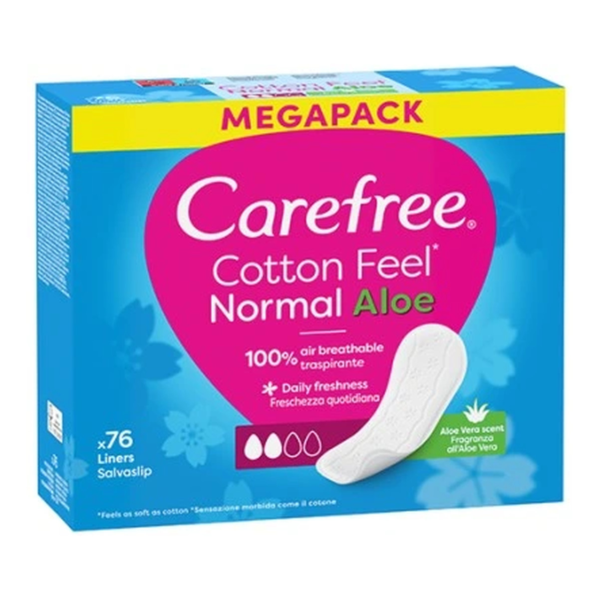 Carefree Cotton feel normal wkładki higieniczne aloe 76 sztuk