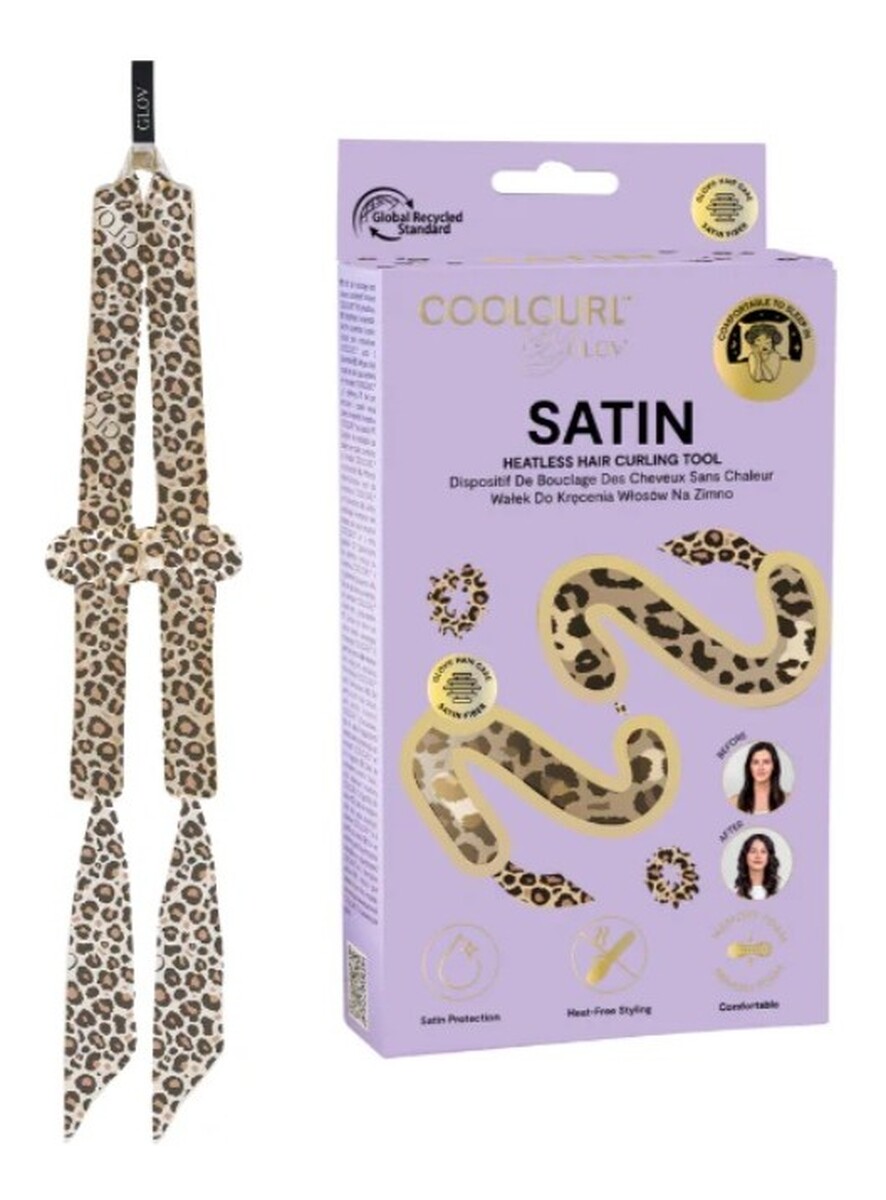 Coolcurl satin wałek do kręcenia włosów na zimno cheetah
