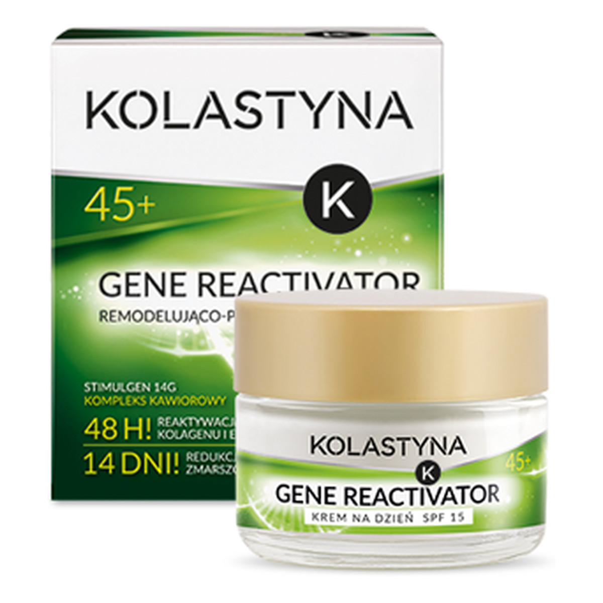 Kolastyna Gene Reactivator 45+ Remodelująco - Przeciwzmarszczkowy Krem Do Twarzy Na Dzień 50ml