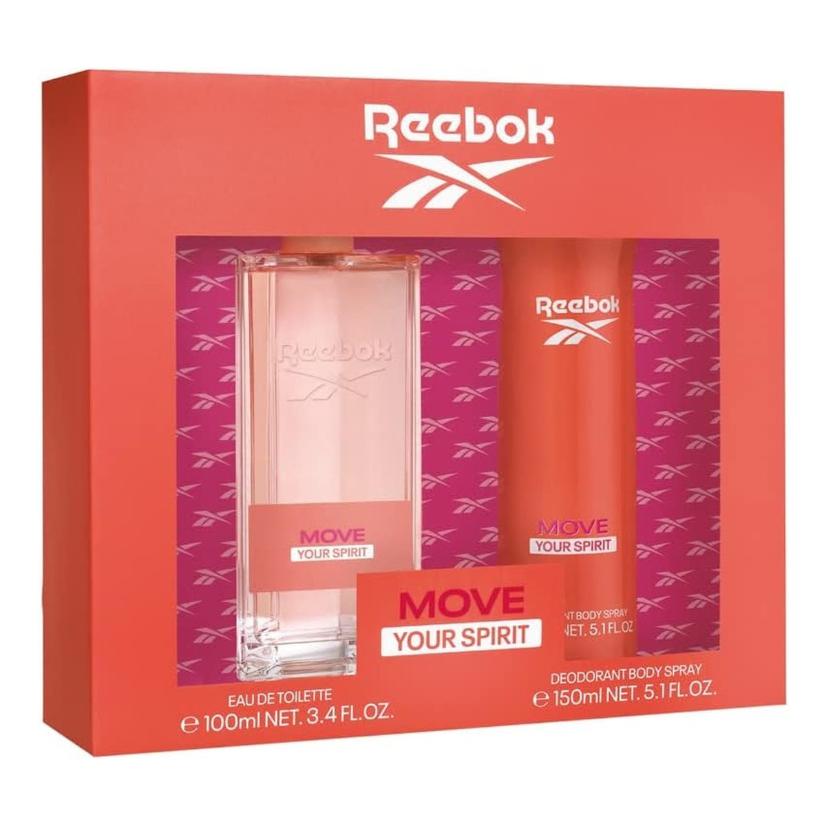 Reebok Move Your Spirit Women Zestaw woda toaletowa spray 100ml + dezodorant spray 150ml