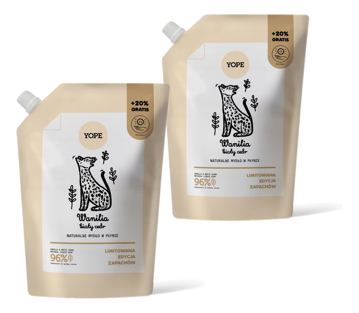 Mydło w płynie refill wanilia biały cedr 2x600ml