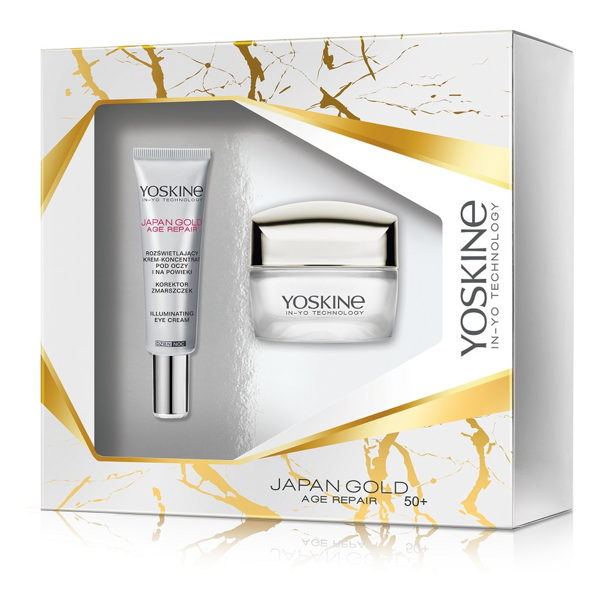 Yoskine Japan Gold Age Repair Zestaw krem na dzień i noc 50+ 50ml + krem pod oczy 15ml