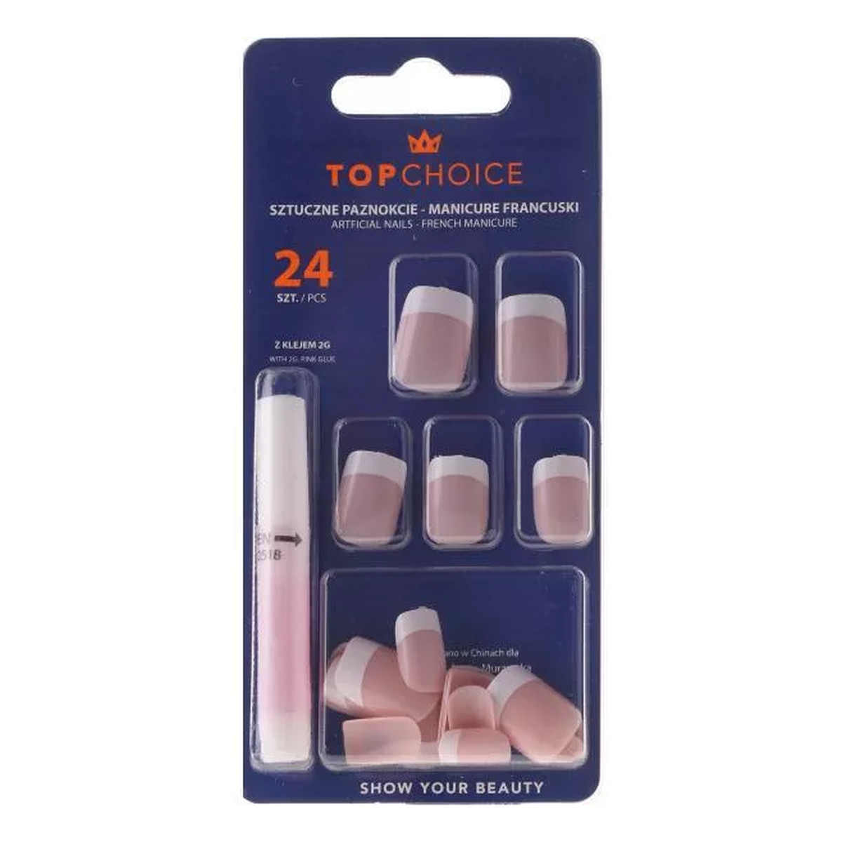 Top Choice French Manicure Sztuczne paznokcie 7866B