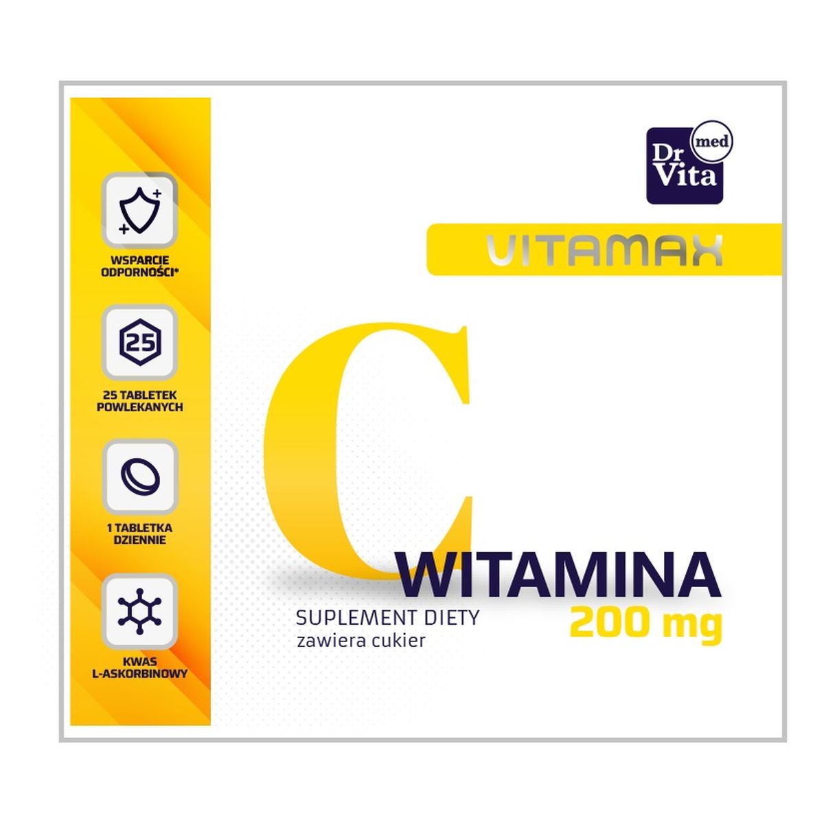 Dr Vita Vitamax witamina c 200 mg suplement diety 25 tabletek powlekanych
