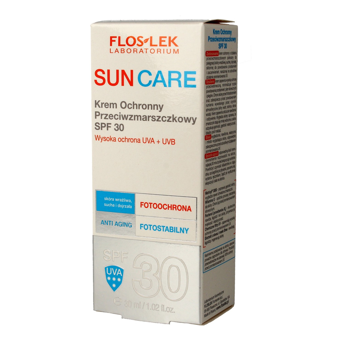 FlosLek Sun Care Krem ochronny przeciwzmarszczkowy SPF30 30ml