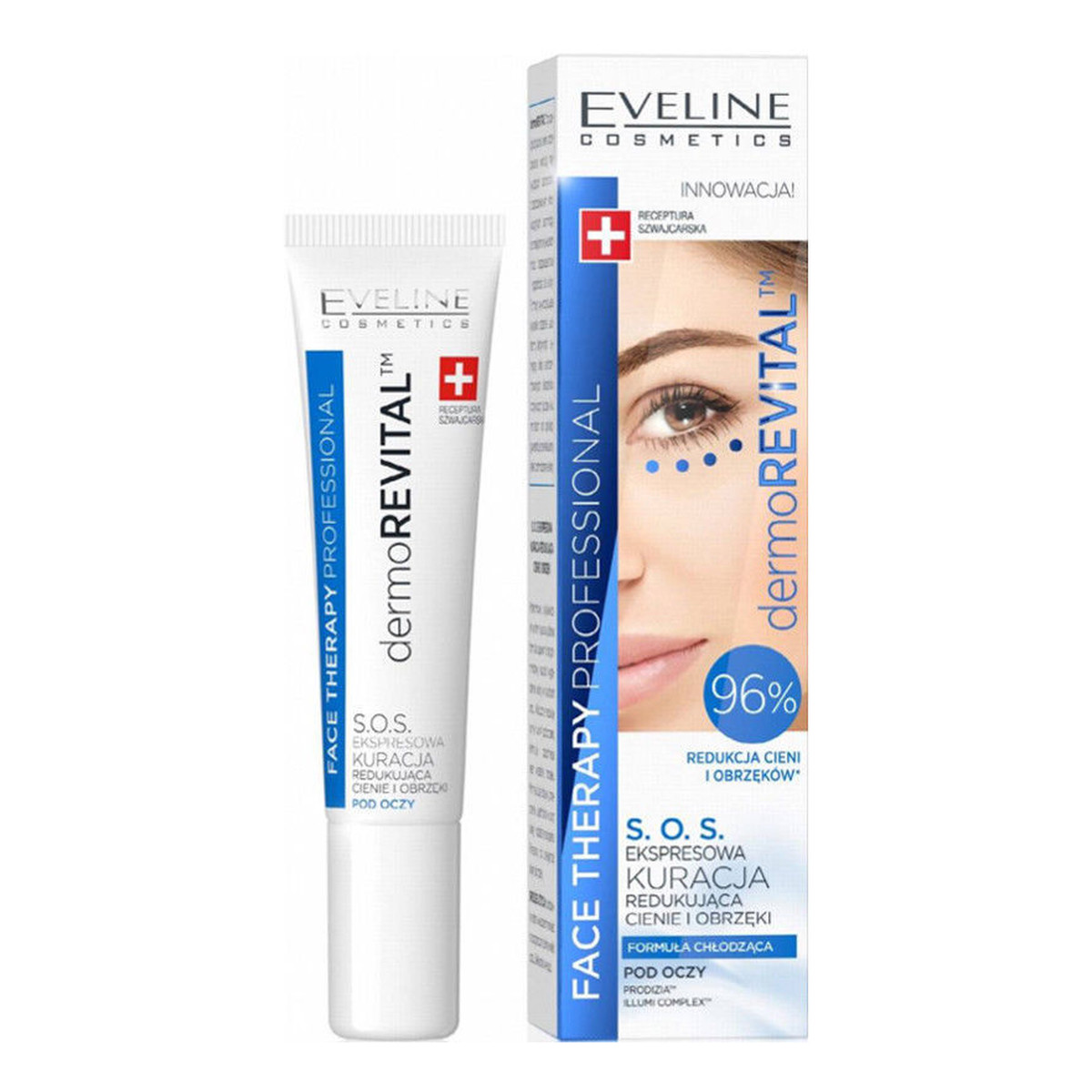 Eveline Face Therapy Professional kuracja S.O.S. redukująca cienie i obrzęki pod oczami Dermorevital 15ml
