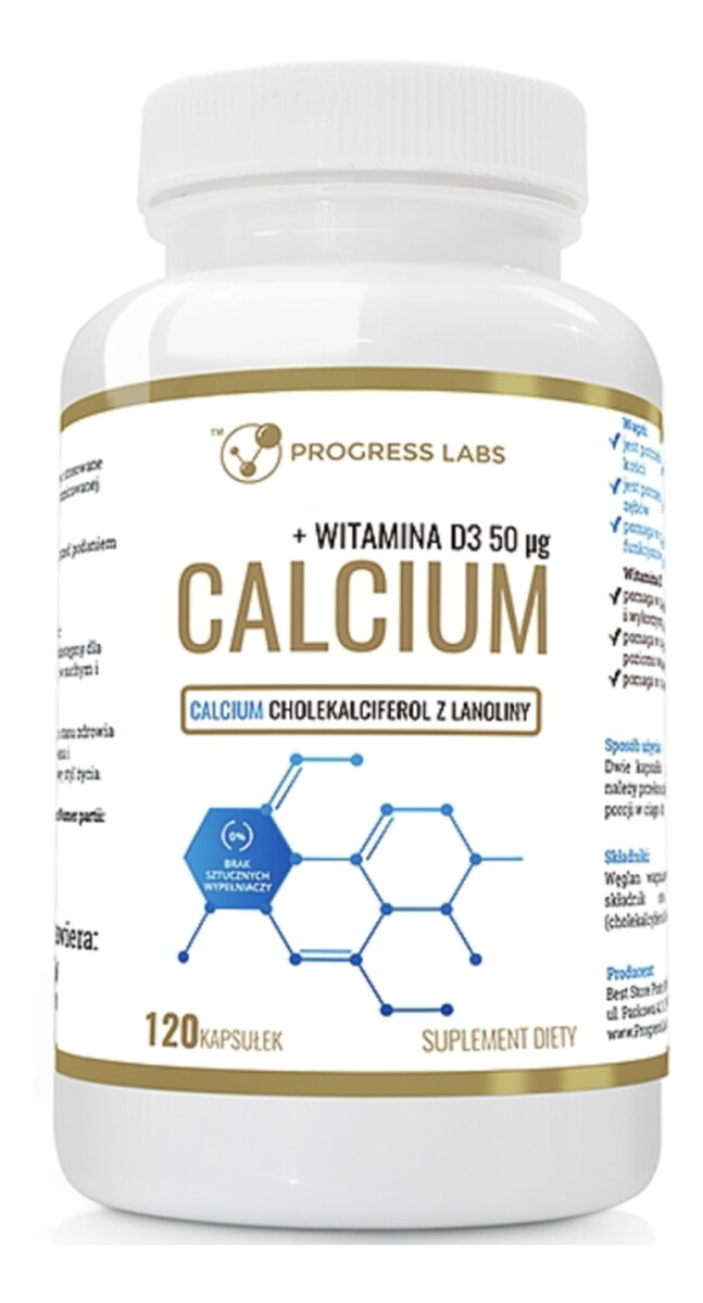 Calcium + Witamina D3 suplement diety 120 kapsułek