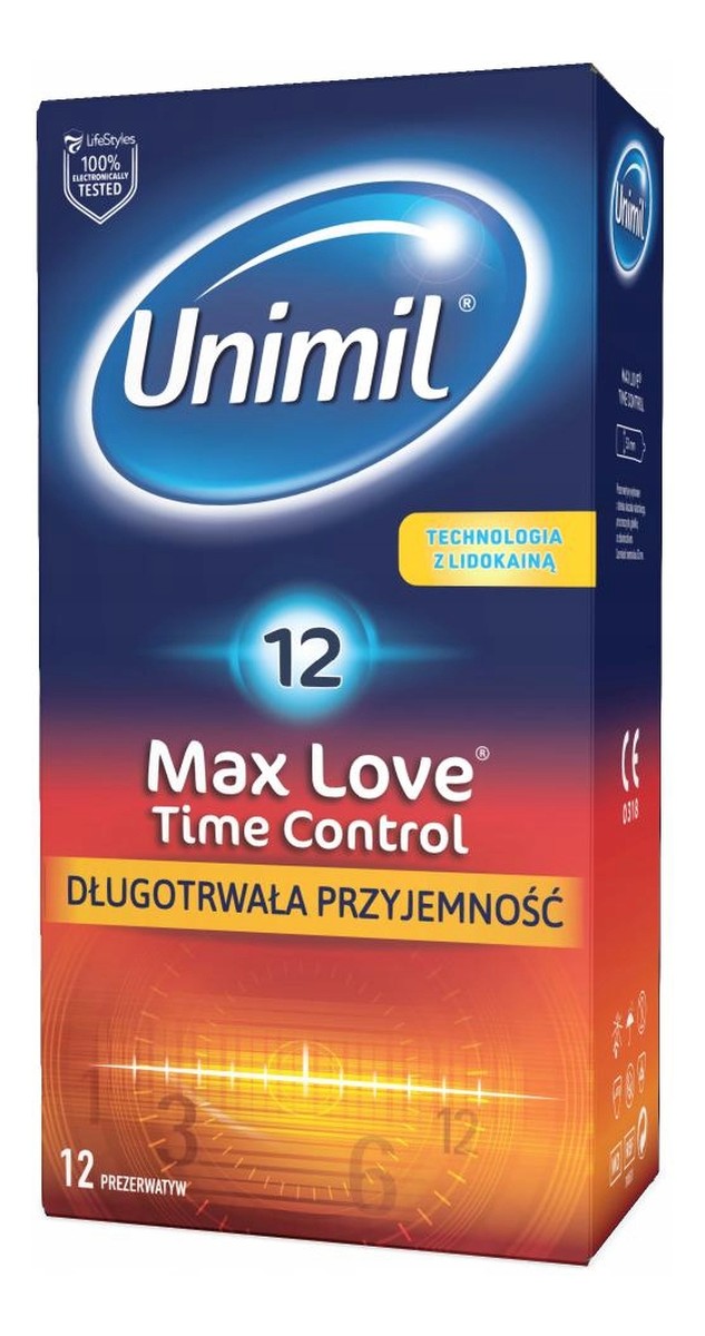 Max love time control nawilżane lateksowe prezerwatywy 12szt