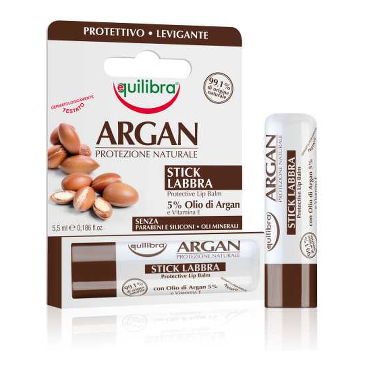 Equilibra Argan Protective Lip Balm ochronno-wygładzający balsam do ust w sztyfcie Argan 5ml