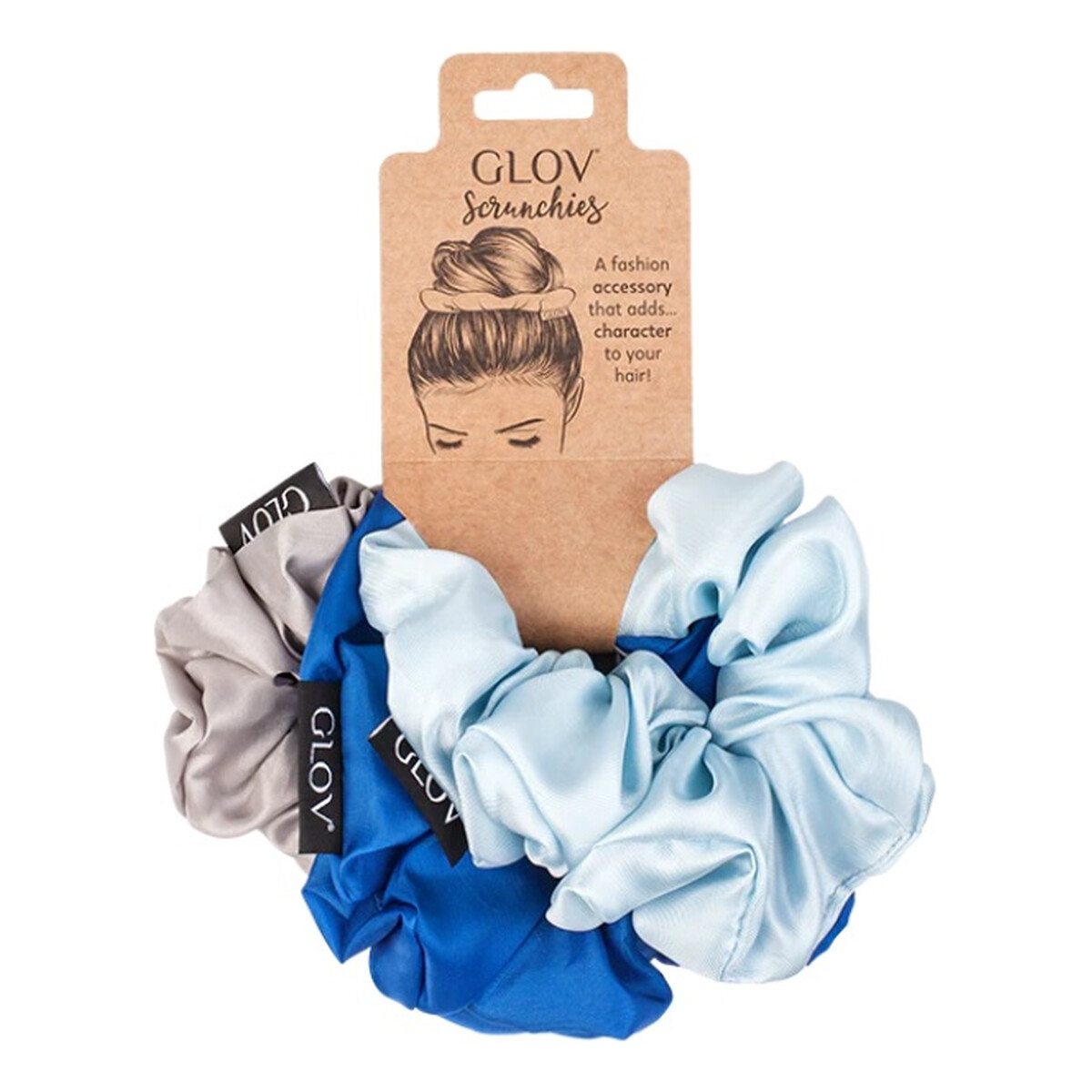 Glov Scrunchie gumki do włosów Blue 3pak