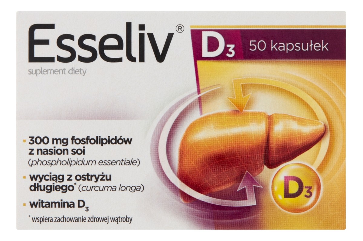 D3 suplement diety wspomagający wątrobę oraz procesy trawienne 50 kapsułek