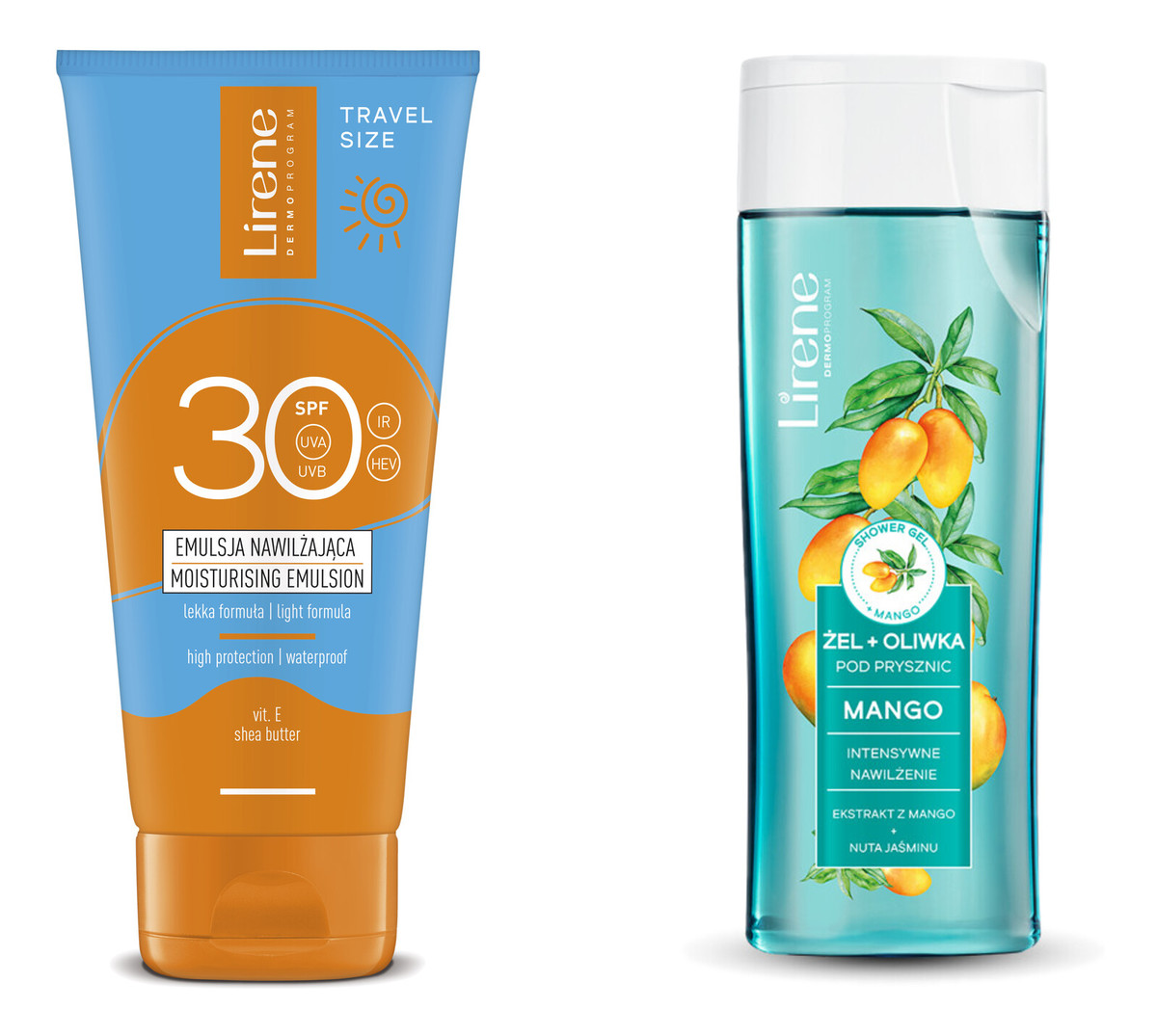 Emulsja nawilżająca spf 30 90ml + Żel pod prysznic Mango 250ml
