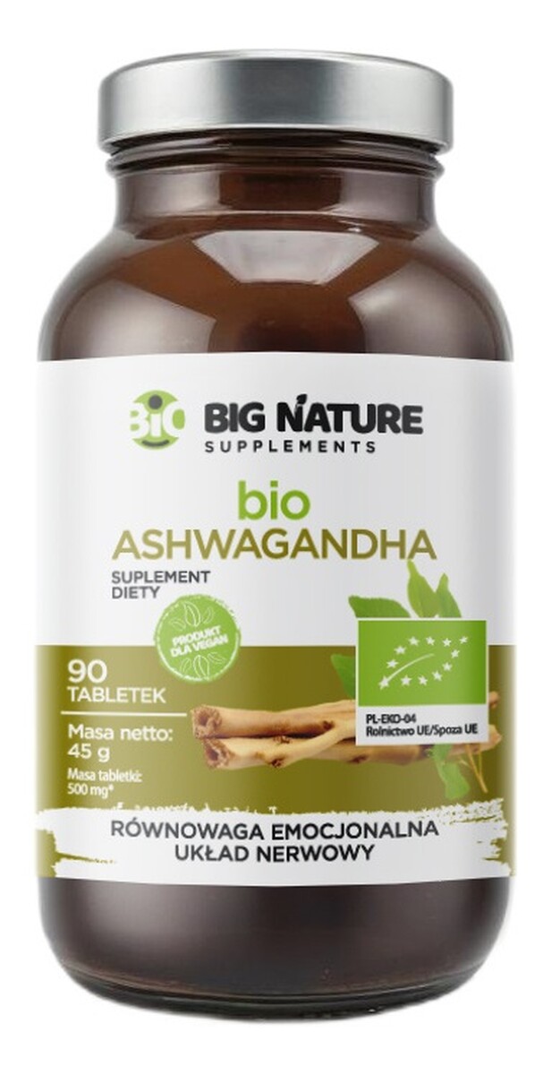 Bio ashwagandha suplement diety 90 tabletek
