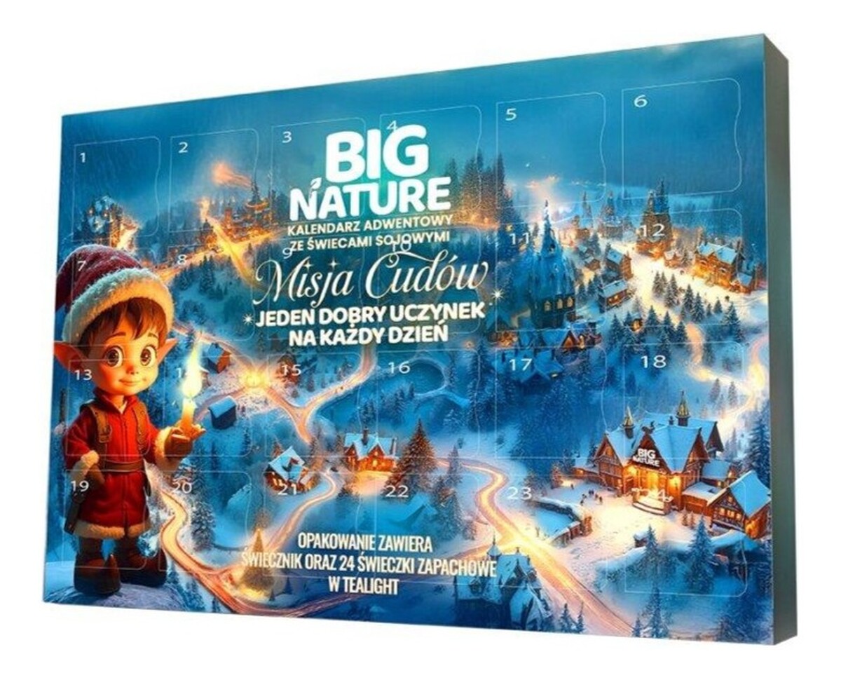 Misja cudów kalendarz adwentowy ze świecami sojowymi i świecznikiem 24szt