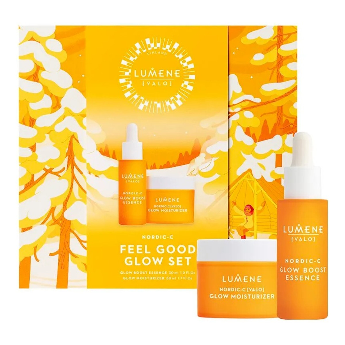 Lumene Nordic-C &lsqb;Valo&rsqb; Feel Good Glow Gift Set Zestaw esencja do twarzy 30ml + krem do twarzy 50ml