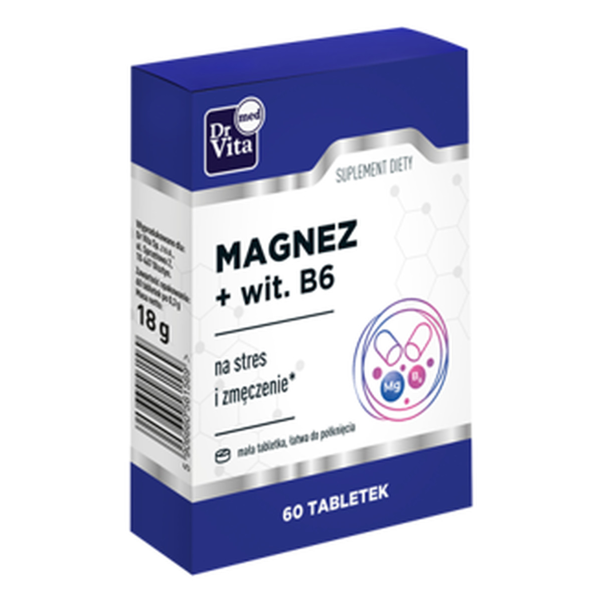 Dr Vita Magnez + witamina b6 suplement diety na stres i zmęczenie 60 tabletek