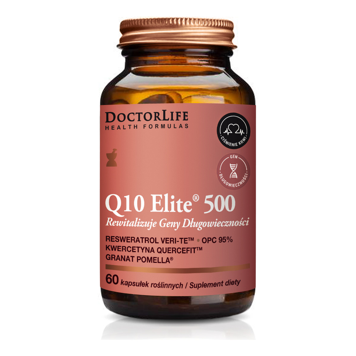 Doctor Life Q10 elite 500 suplement diety rewitalizujący geny długowieczności 60 kapsułek