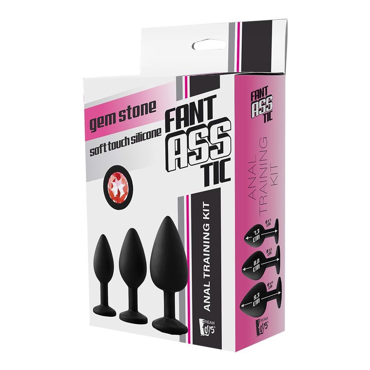 Dream Toys Fantasstic anal training kit korek analny red stone 3szt.