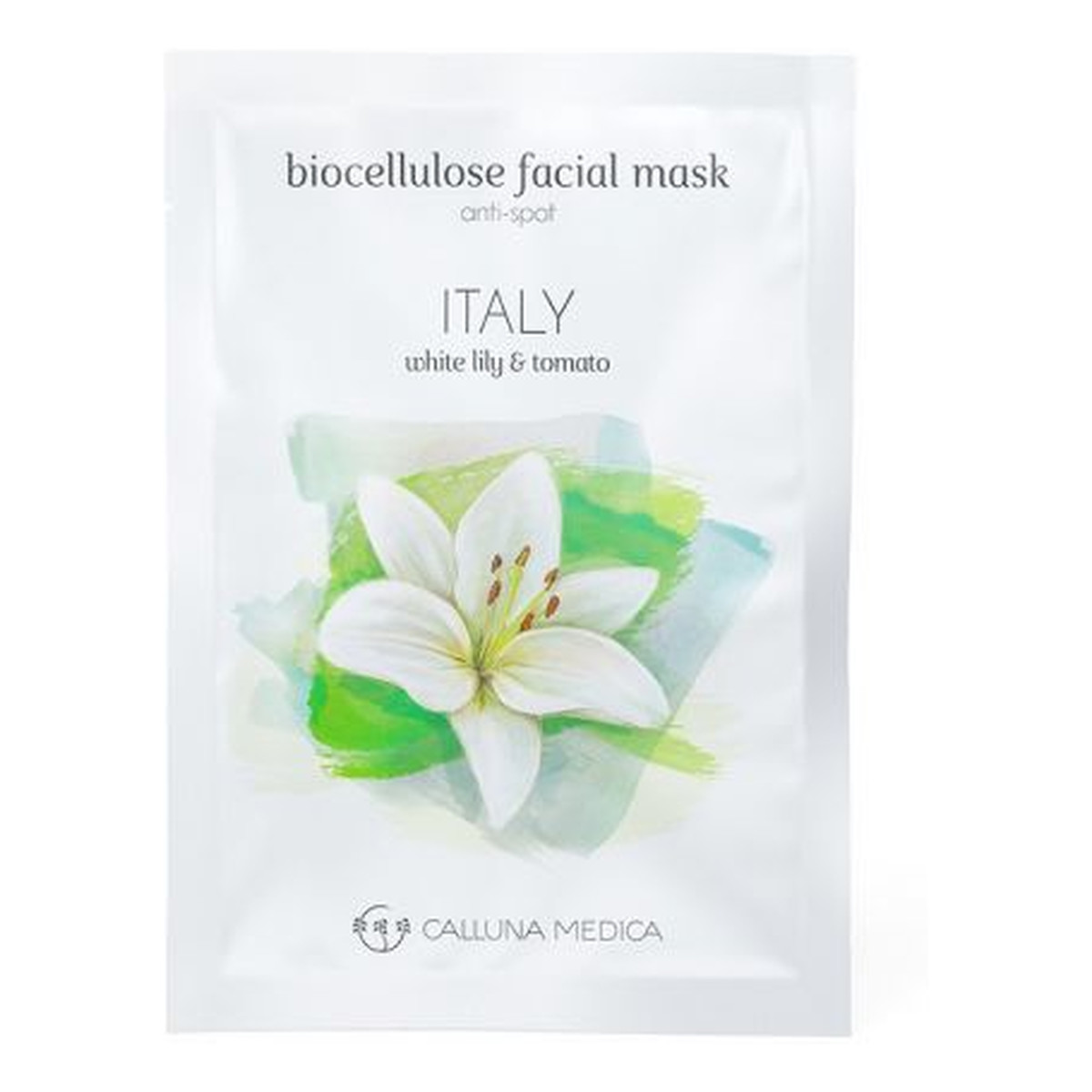 Calluna Medica Italy Anti-Spot Biocellulose Facial Mask redukująca przebarwienia maseczka z biocelulozy White Lily & Tomato 12ml