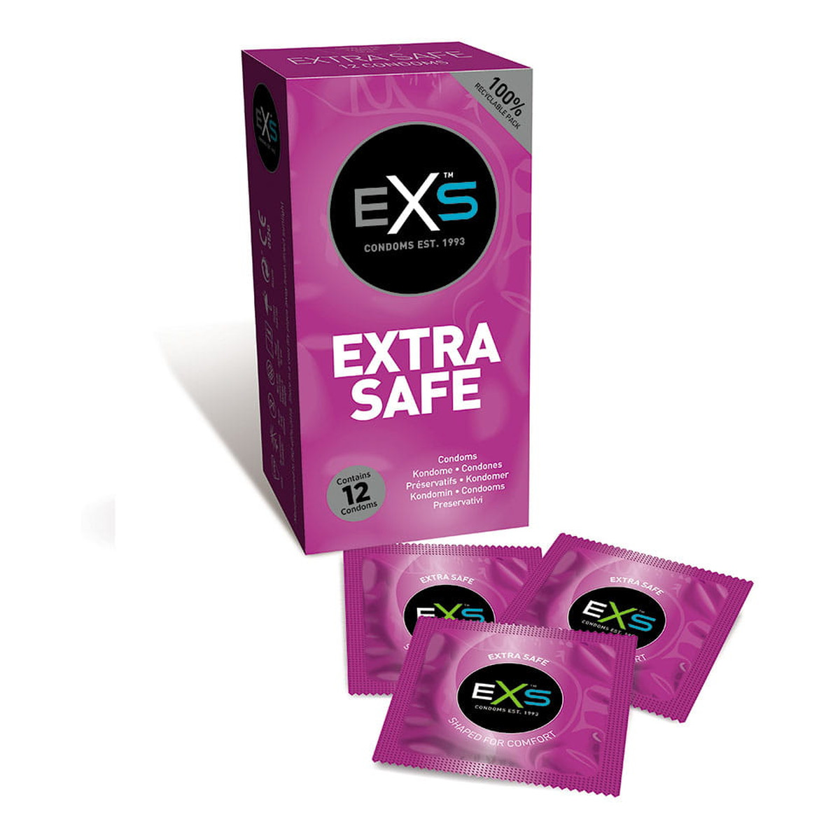 EXS Extra safe condoms pogrubiane prezerwatywy 12szt.