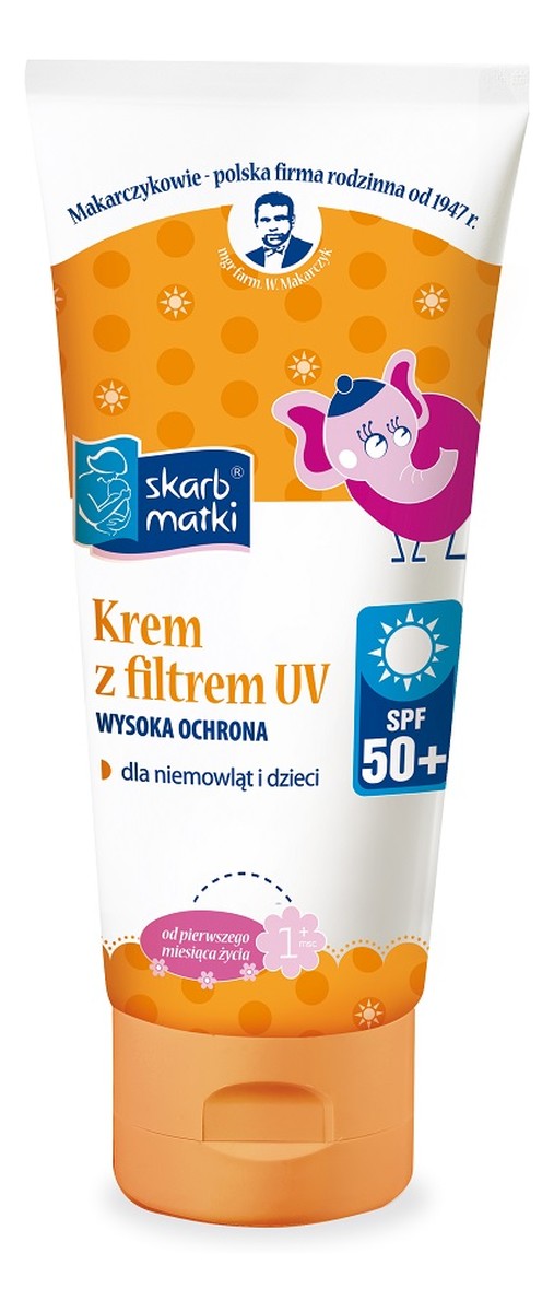 Krem z filtrem UV na lato dla niemowląt i dzieci od ukończenia 1 miesiąca życia SPF50