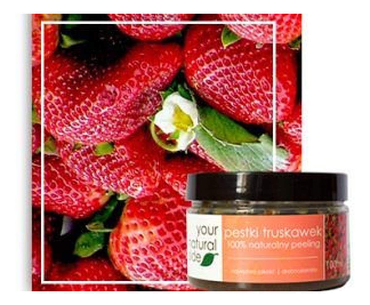 Peeling z pestek truskawek drobnoziarnisty