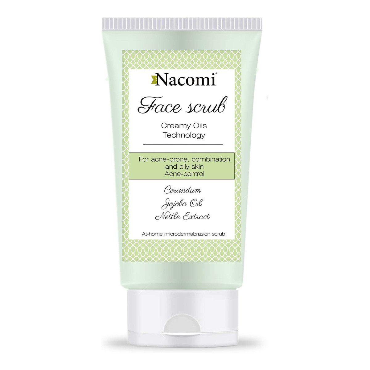 Nacomi Domowa Mikrodermobrazja Organic Face Scrub Przeciwtrądzikowy Peeling Do Twarzy Korund Olej Jojoba Pokrzywa Skrzyp Polny 75ml