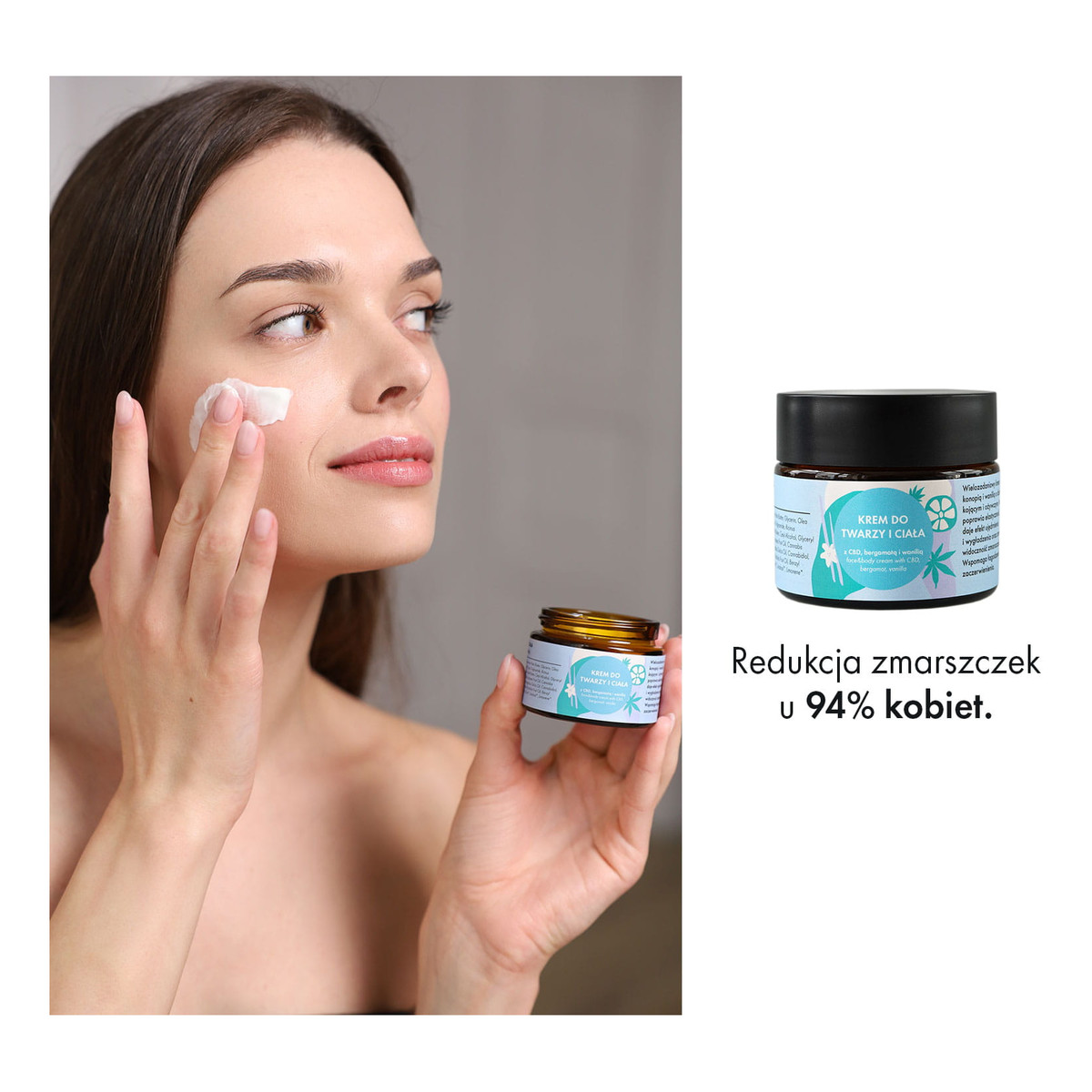 Lullalove Krem do twarzy i ciała z CBD bergamotą i wanilią 50ml