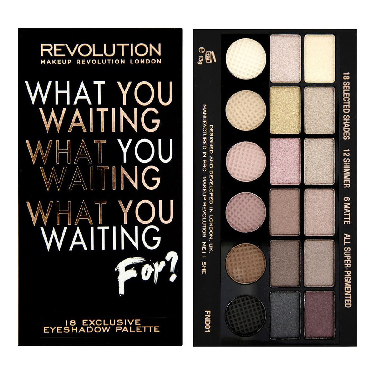 Makeup Revolution Salvation Palette What you waiting for? Paleta 18 Cieni Do Powiek 13g