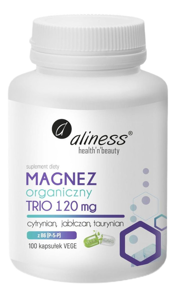 Magnez organiczny trio 120mg suplement diety 100 kapsułek