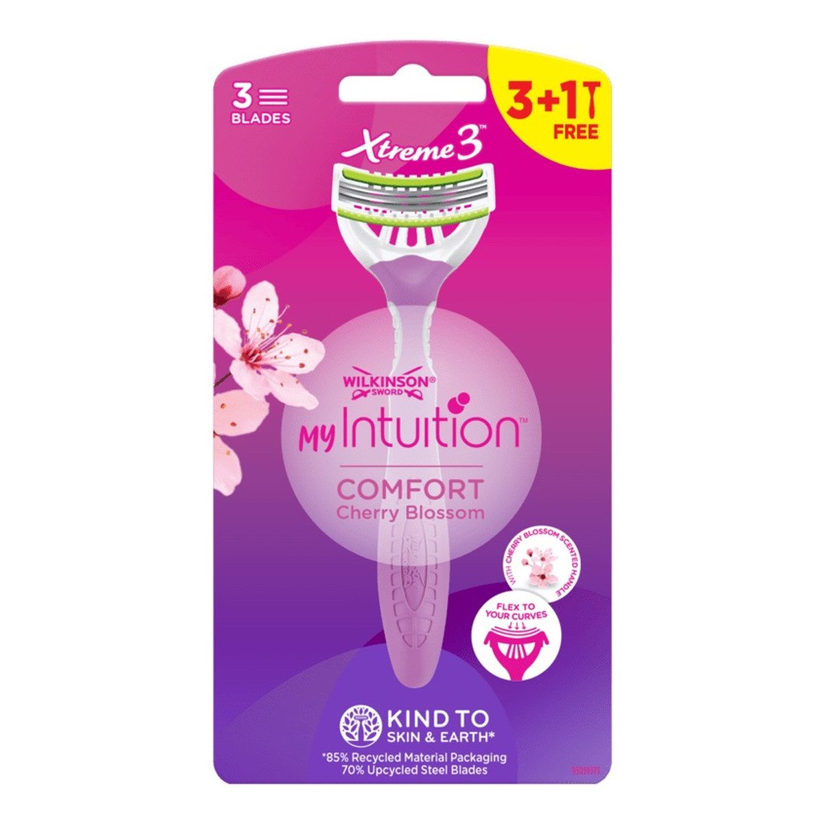Wilkinson My intuition xtreme 3 comfort cherry blossom jednorazowe maszynki do golenia dla kobiet 4szt