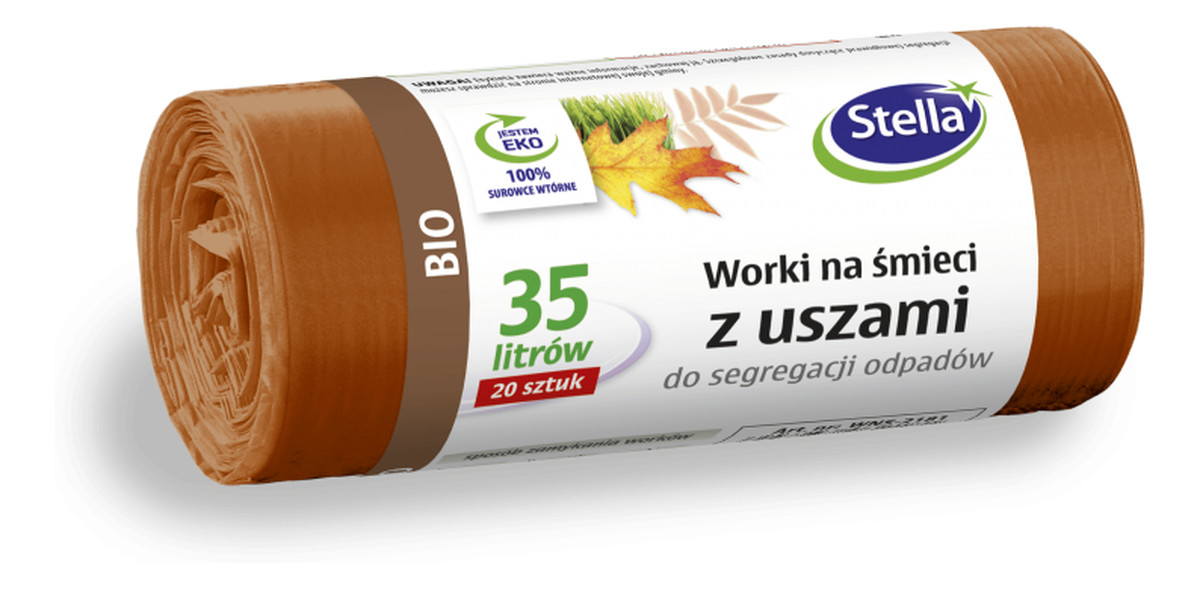 Worki z uszami do segregacji odpadów BIO 35L 20szt