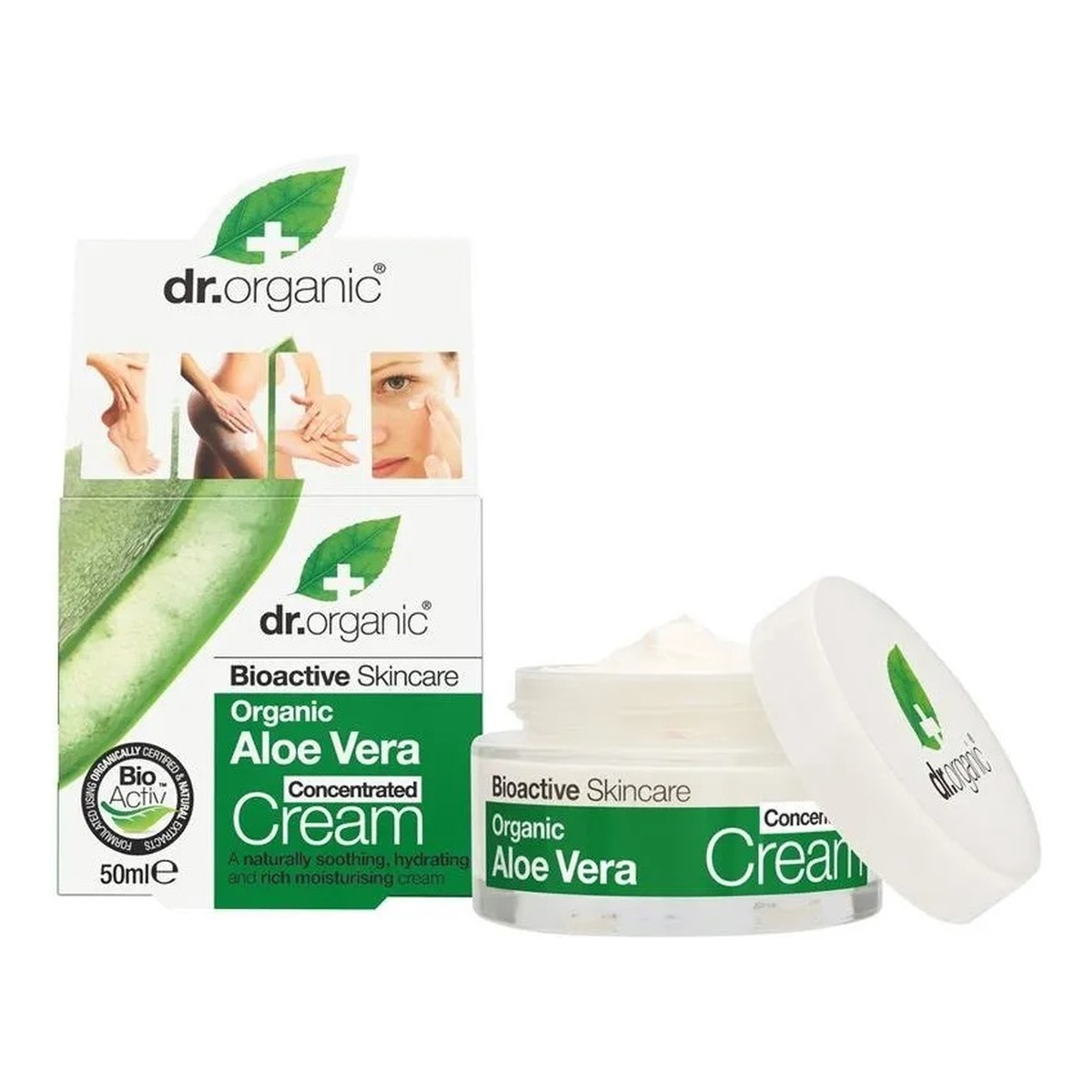 Dr.Organic Aloe Vera Concentrated Cream nawilżająco-łagodzący Krem do twarzy 50ml