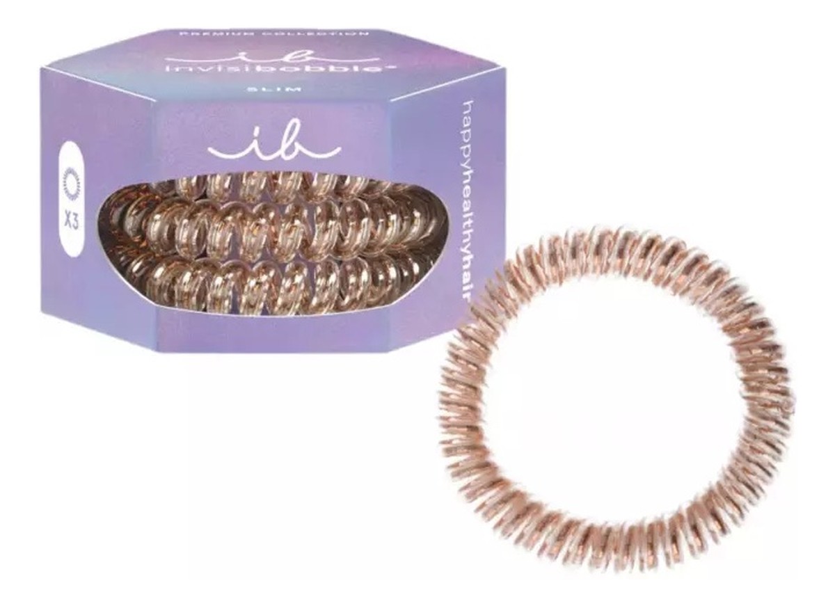 gumka do włosów spiralna Bronze Me Pretty 3szt.
