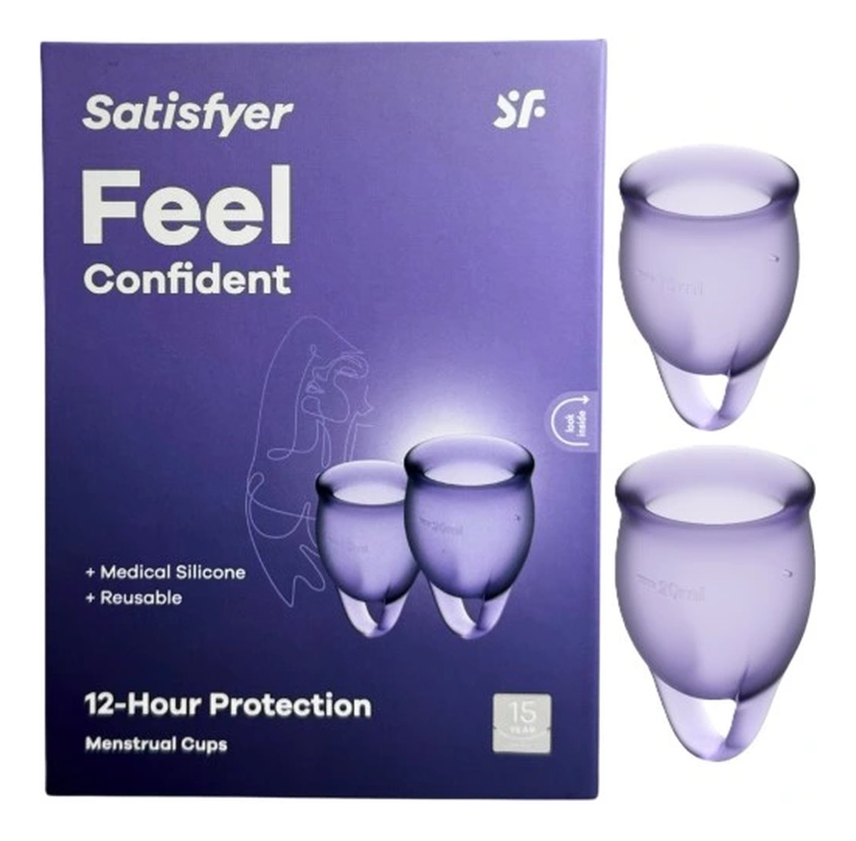 Zestaw kubeczków menstruacyjnych 15ml + 20ml lila