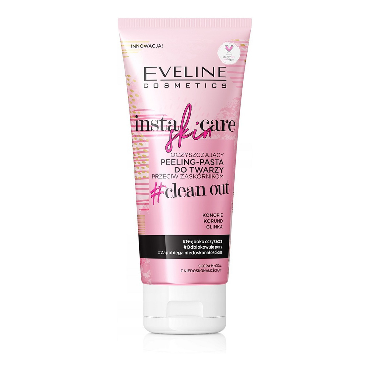 Eveline Insta Skin Care oczyszczający peeling-pasta do twarzy przeciw zaskórnikom 75ml