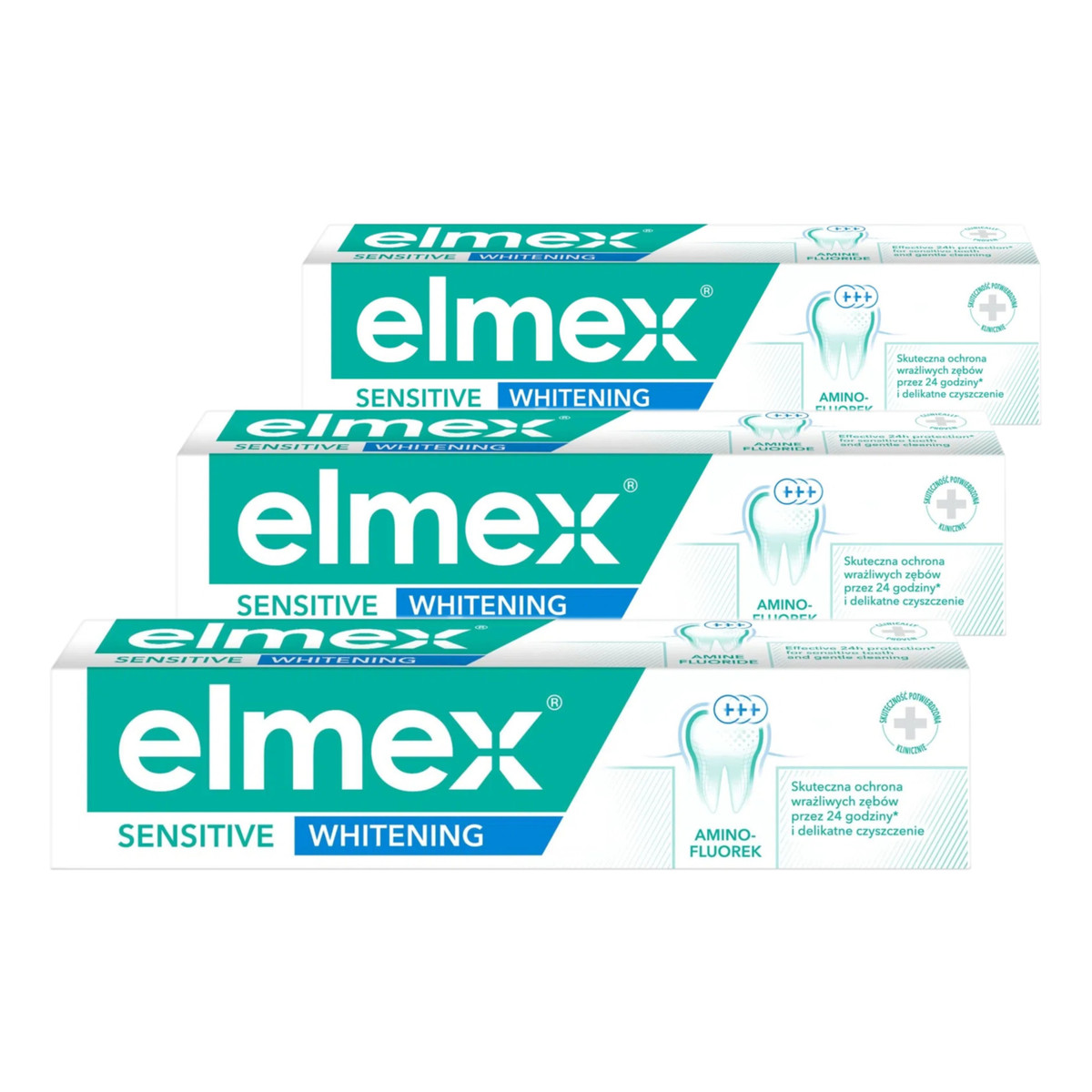 elmex Sensitive Whitening Wybielająca Pasta Do Zębów 3x75ml