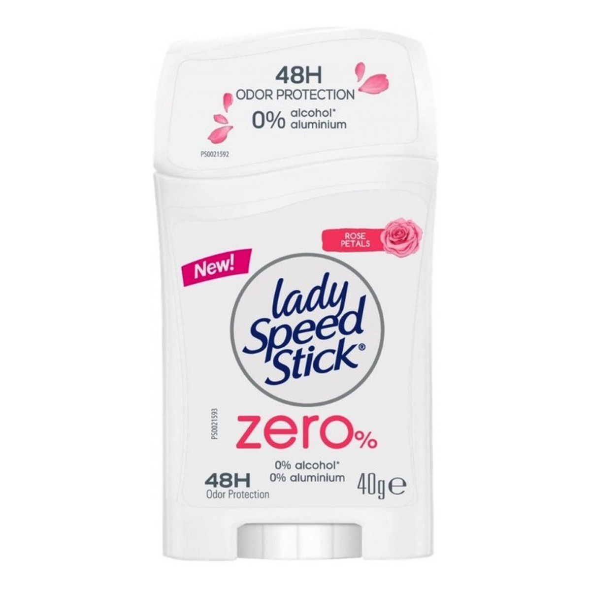 Lady Speed Stick Zero Fresh Rose Petals dezodorant w sztyfcie bez dodatku soli aluminium 40g