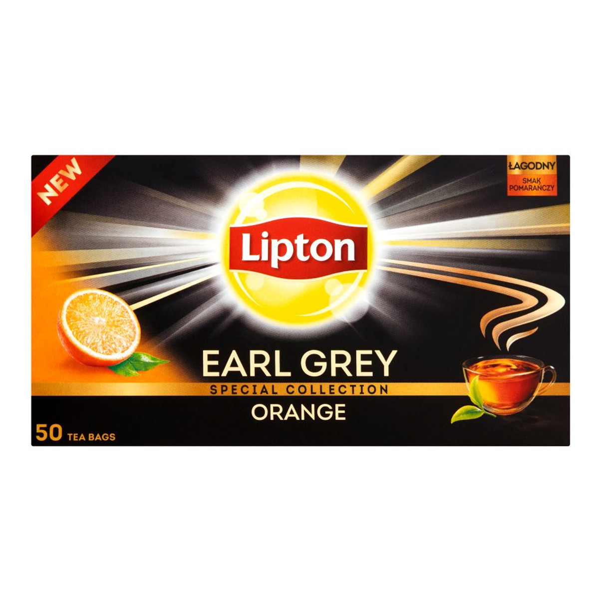 Lipton Earl Grey Orange herbata czarna Pomarańcza 50 torebek 70g