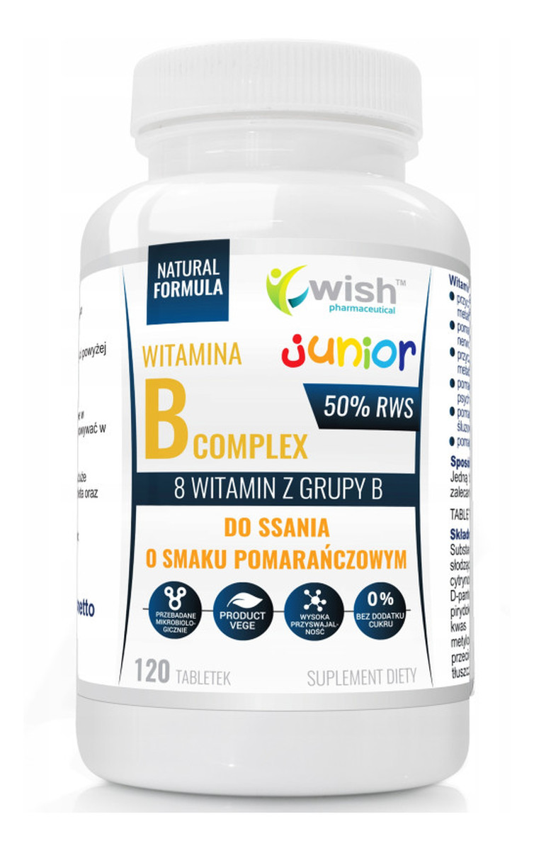 Junior Witamina B Complex suplement diety 120 tabletek