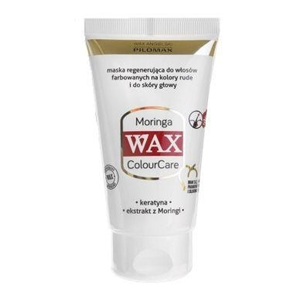 Pilomax Wax Moringa Wax Maska Regenerująca Do Włosów Farbowanych Na kolory Rude I Do Skóry Głowy 70ml