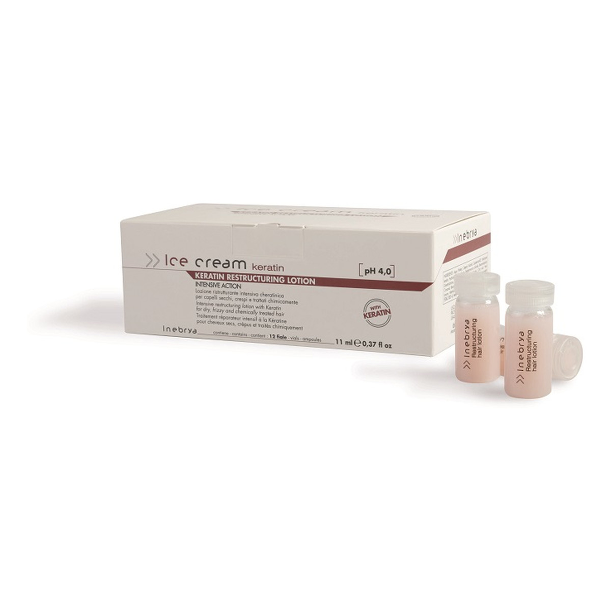 Inebrya Ice Cream Keratin Restructuring Lotion restrukturyzujący lotion z keratyną 12x11ml 132ml