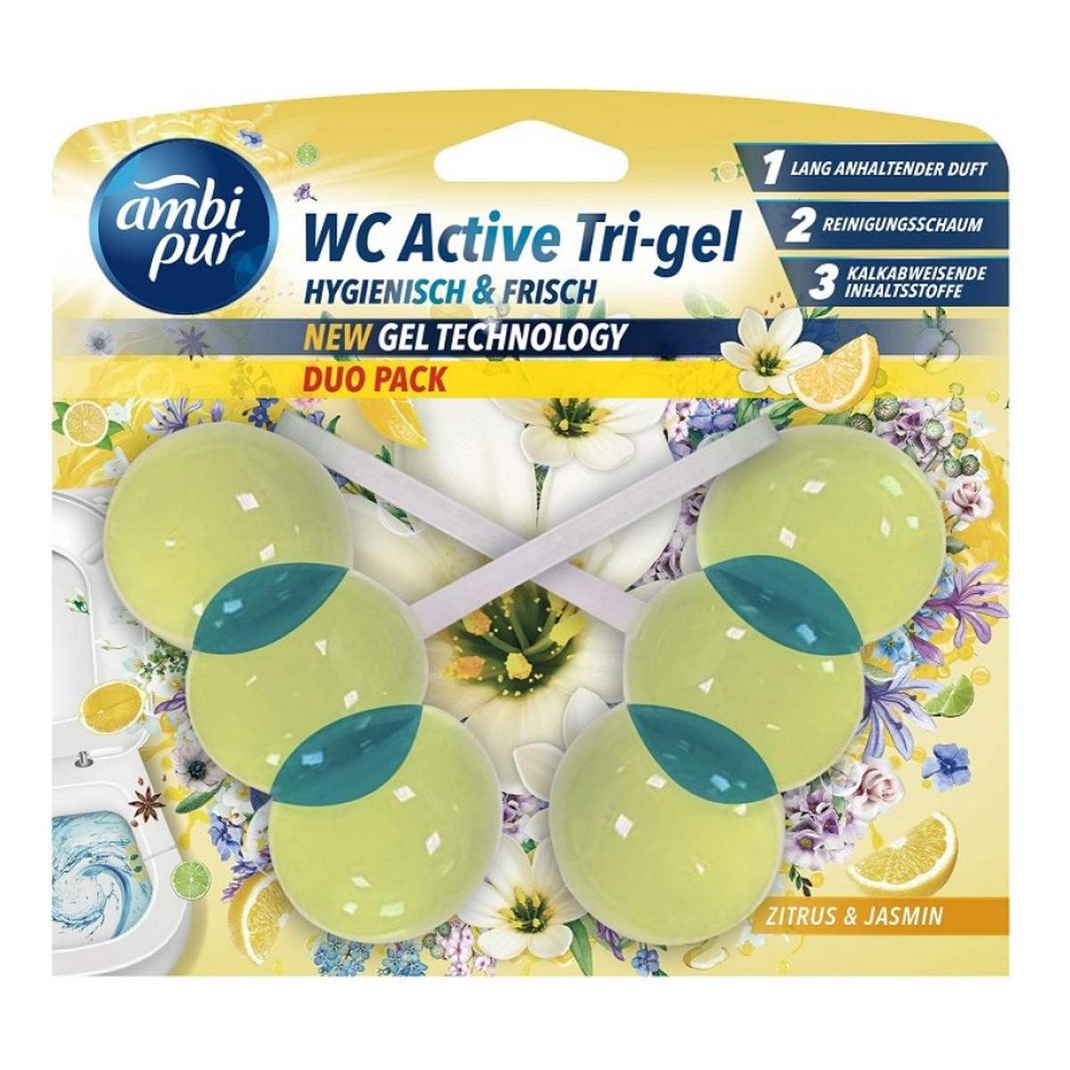 Ambi Pur Kostka do WC Active Tri-Gel Citrus & Jasmin` 45g