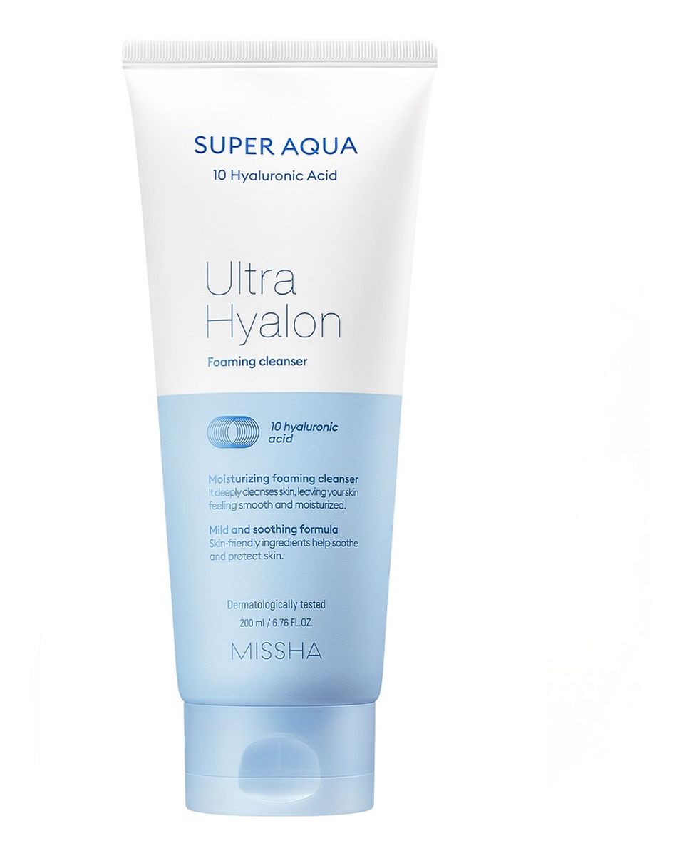 Super aqua ultra hyalron foaming cleanser nawilżająca pianka oczyszczająca z kwasem hialuronowym