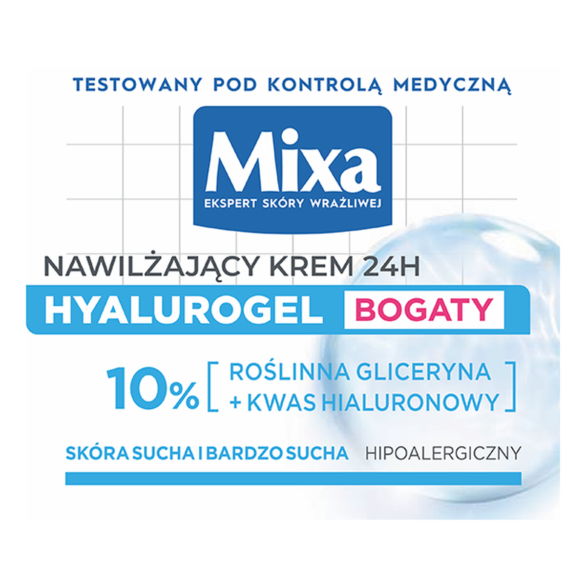 Mixa Hyalurogel Bogaty krem intensywnie nawilżający skóra wrażliwa odwodniona 50ml