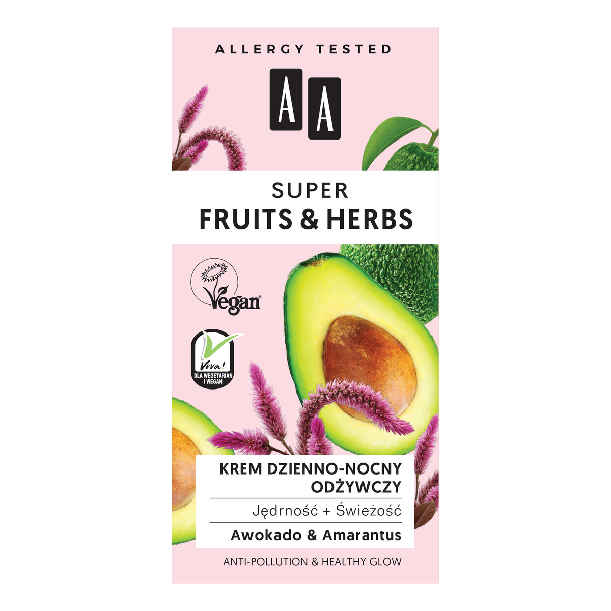 AA Super Fruits & Herbs Krem dzienno-nocny odżywczy Awokado i Amarantus 50ml